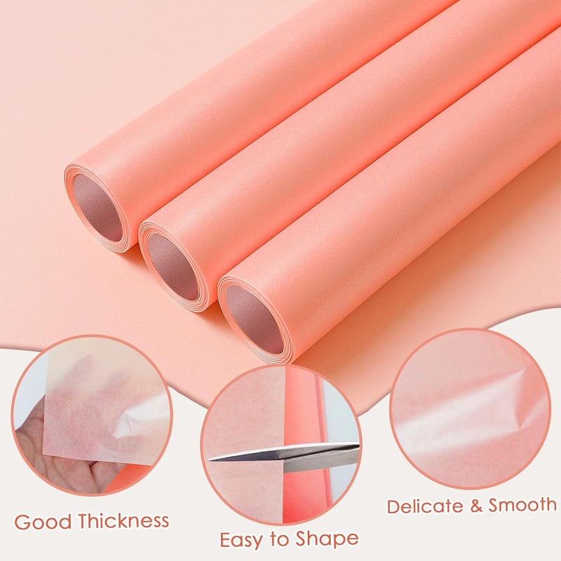 Ethanberg 60 Sheets Gift Wrapping Tissue Paper Bulk, Peach Pink Tissue Paper for Gift Bags, Decorative Art Papers for DIY Crafts Wedding Birthday Baby Showers Holiday Party Decor, 20x14 Inches - Image 3